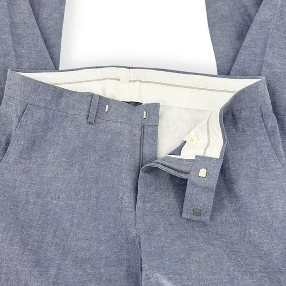 Kenneth Cole Reaction Men's Linen Techni-Cole Suit Modern Fit 38S Jacket 31Wx32L - Picture 12 of 13